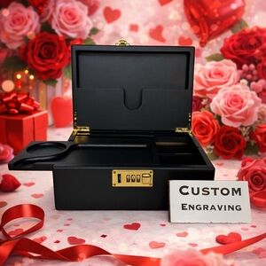 Custom personalized Engraved Bamboo Stash Box Valentine’s Day gift